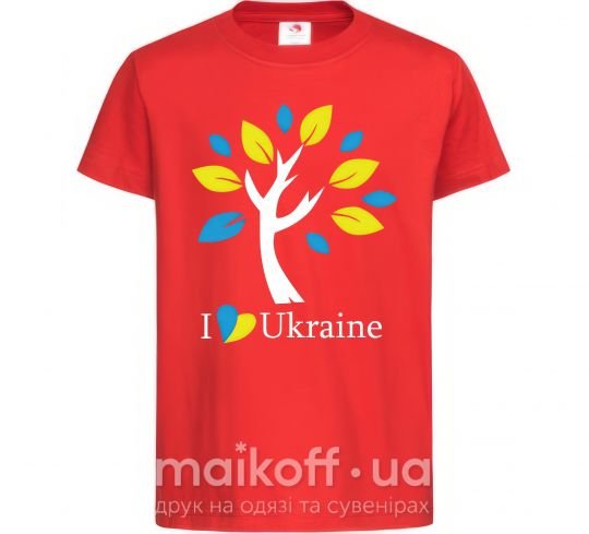 Дитяча футболка Україна - дерево Червоний фото