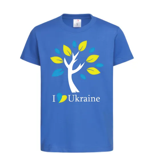 Дитяча футболка Україна - дерево Яскраво-синій фото