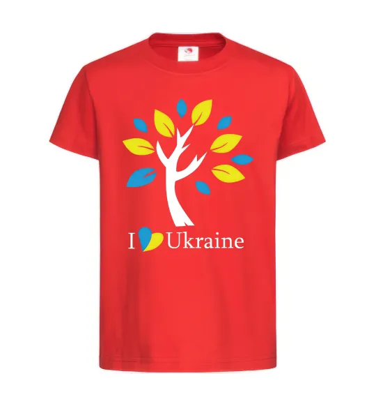 Дитяча футболка Україна - дерево Червоний фото