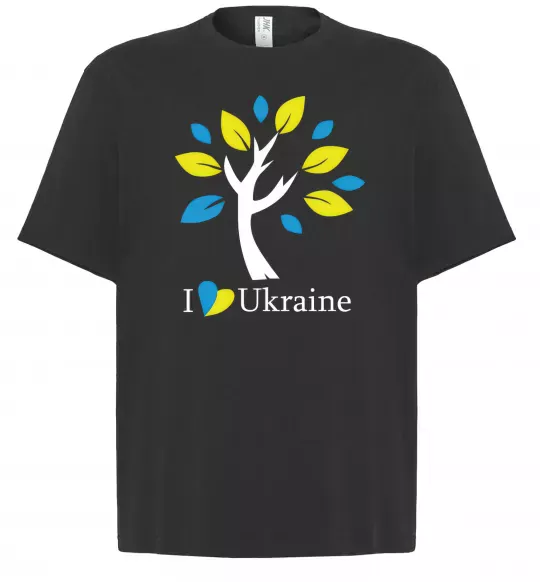 Футболка Оверсайз Україна - дерево Черный фото