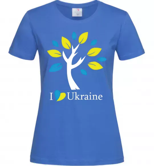Женская футболка Україна - дерево Ярко-синий фото
