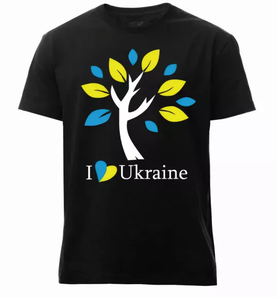 Чоловіча преміум футболка Україна - дерево Чорний фото