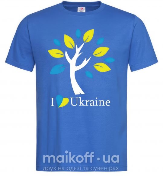 Чоловіча футболка Україна - дерево Яскраво-синій фото