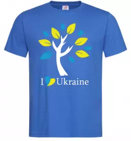 Мужская футболка Україна - дерево Ярко-синий фото