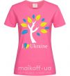 Жіноча футболка Україна - дерево Яскраво-рожевий фото