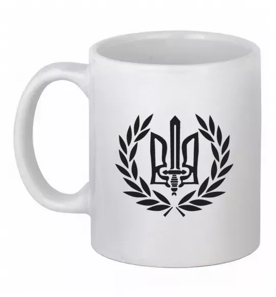 Чашка керамическая Україна тризуб-меч Белый фото