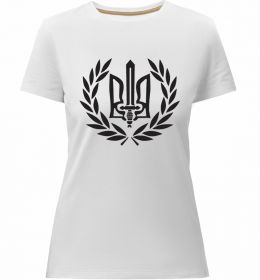 Жіноча преміум футболка Україна тризуб-меч
