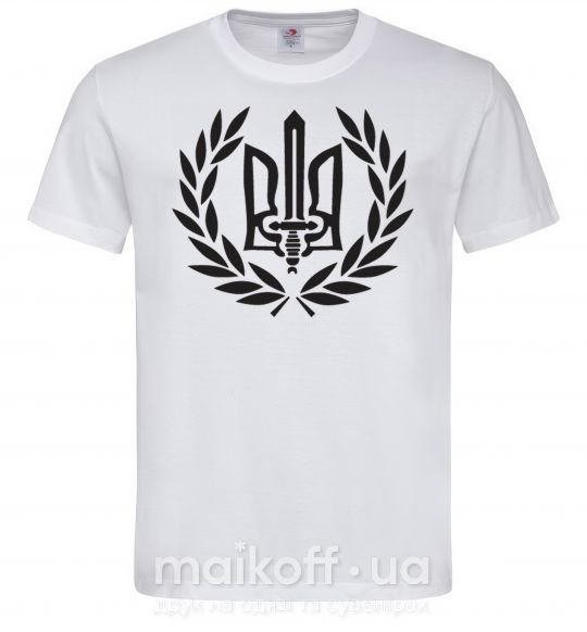 Мужская футболка Україна тризуб-меч Белый фото