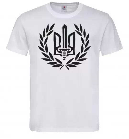 Мужская футболка Україна тризуб-меч Белый фото