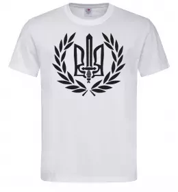 Мужская футболка Україна тризуб-меч Белый фото