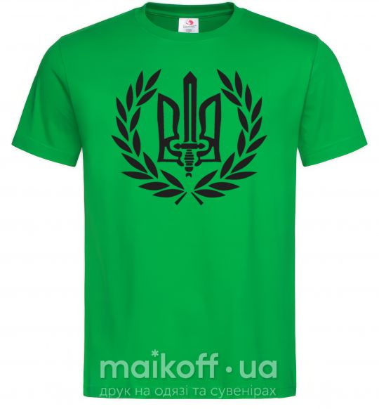 Мужская футболка Україна тризуб-меч Зеленый фото