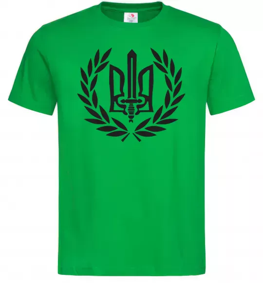 Мужская футболка Україна тризуб-меч Зеленый фото