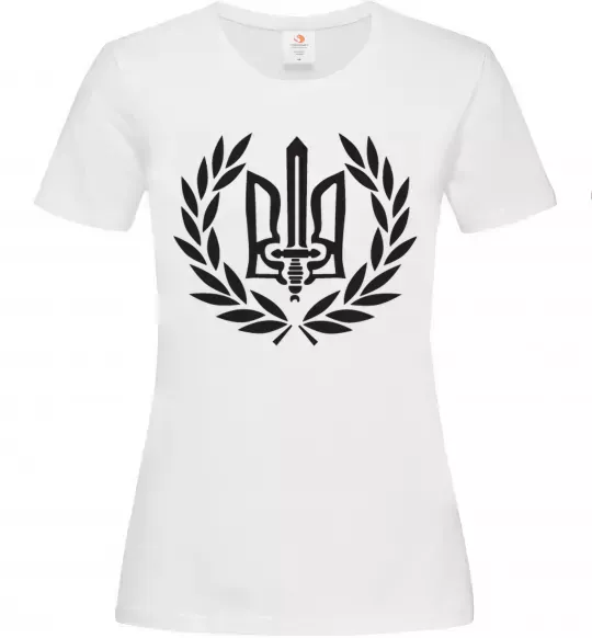 Жіноча футболка Україна тризуб-меч Білий фото