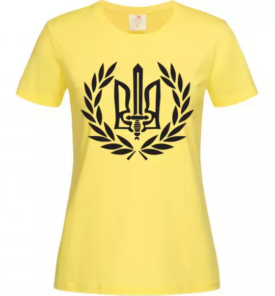 Жіноча футболка Україна тризуб-меч Лимонний фото