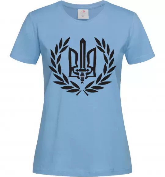 Жіноча футболка Україна тризуб-меч Блакитний фото