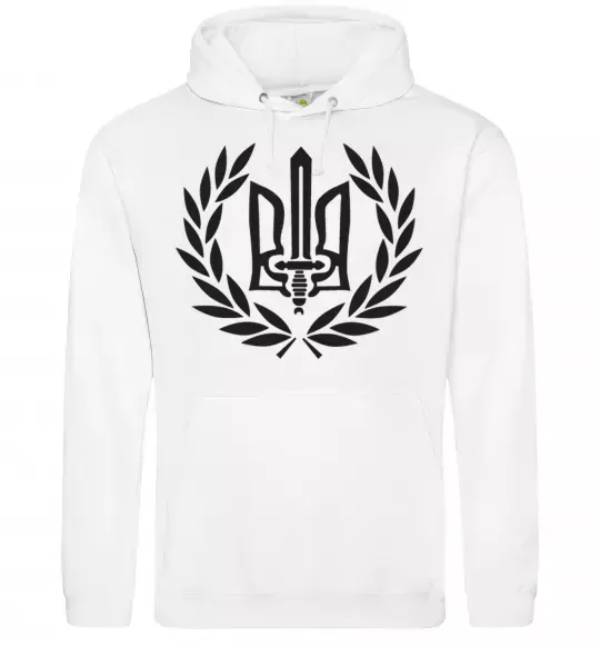 Мужская толстовка (худи) Україна тризуб-меч Белый фото