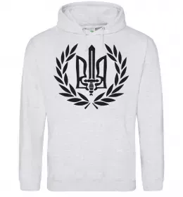 Мужская толстовка (худи) Україна тризуб-меч Серый меланж фото