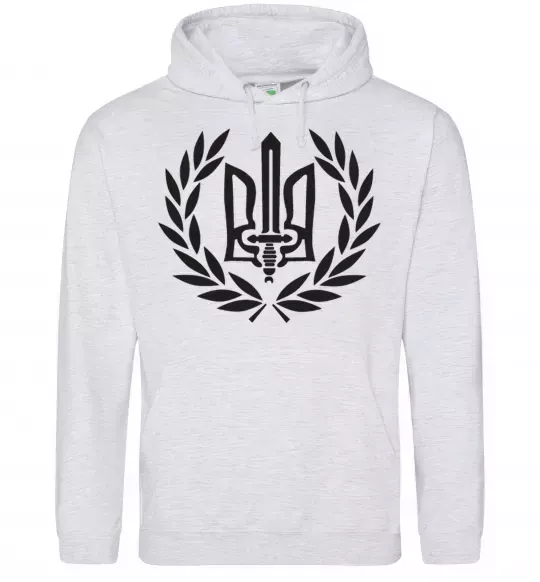 Жіноча толстовка (худі) Україна тризуб-меч Сірий меланж фото