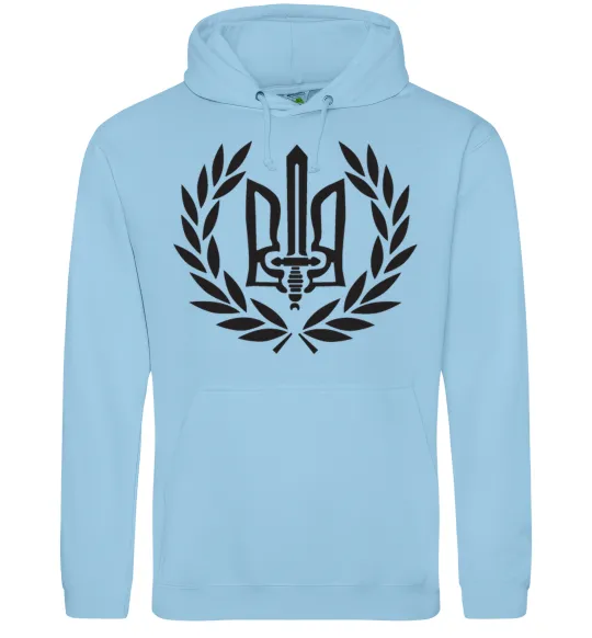 Женская толстовка (худи) Україна тризуб-меч Голубой фото