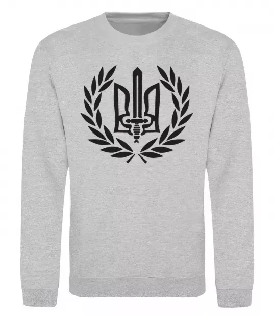 Свитшот Україна тризуб-меч Серый меланж фото