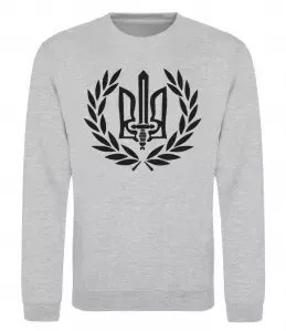 Свитшот Україна тризуб-меч Серый меланж фото