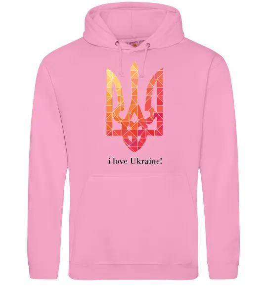 Мужская толстовка (худи) I love Ukraine Розовый фото