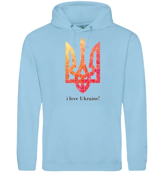Жіноча толстовка (худі) I love Ukraine Блакитний фото