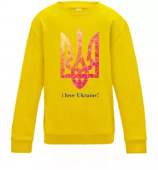 Детский Свитшот I love Ukraine Солнечно желтый фото