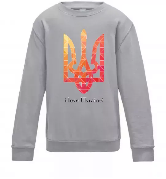 Детский Свитшот I love Ukraine Серый меланж фото