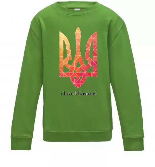 Детский Свитшот I love Ukraine Лаймовый фото