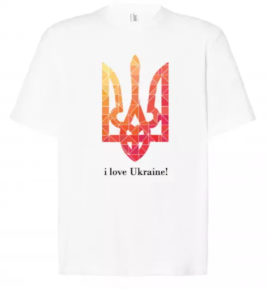 Футболка Оверсайз I love Ukraine Белый фото