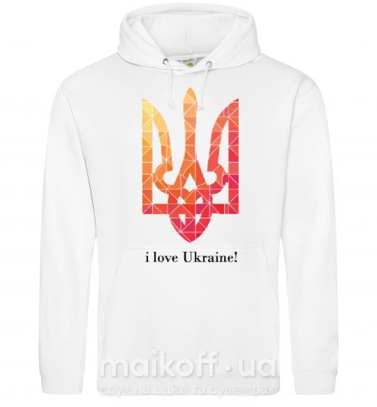 Мужская толстовка (худи) I love Ukraine Белый фото