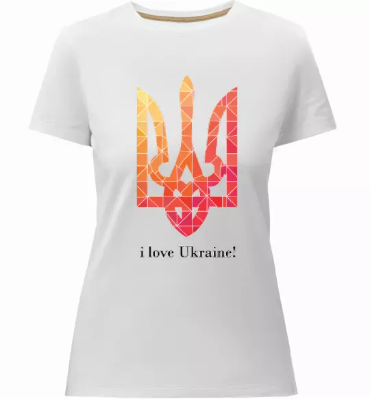 Жіноча преміум футболка I love Ukraine Білий фото