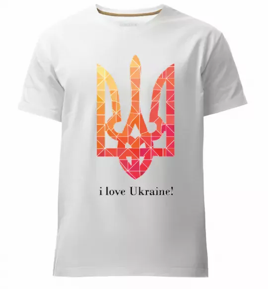 Мужская премиум футболка I love Ukraine Белый фото