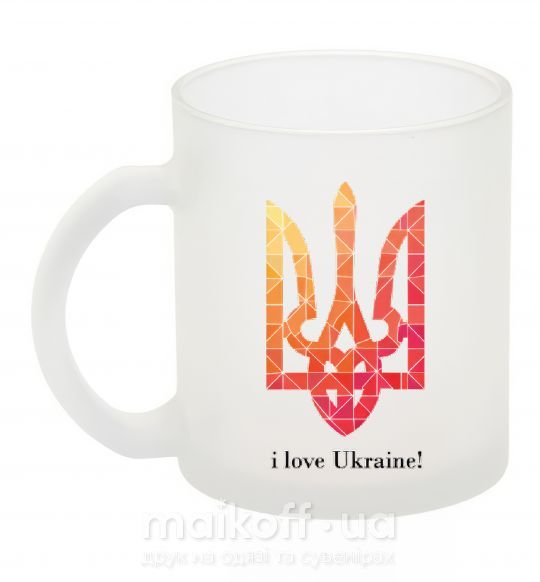 Чашка скляна I love Ukraine Фроузен фото