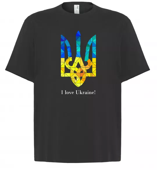 Футболка Оверсайз Я люблю Україну Черный фото