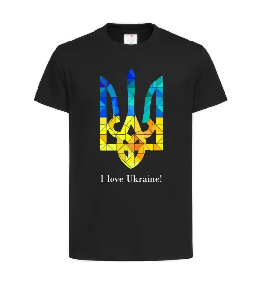 Детская футболка Я люблю Україну Черный фото