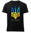 Мужская премиум футболка Я люблю Україну Черный фото