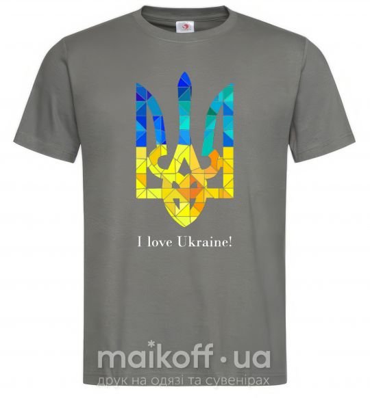 Чоловіча футболка Я люблю Україну Графіт фото