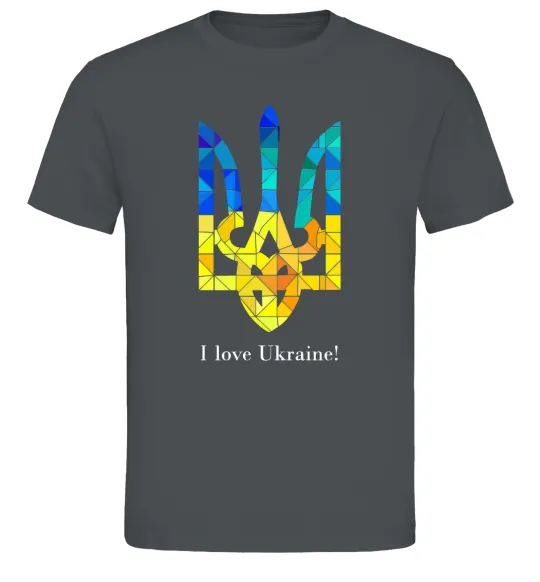 Мужская футболка Я люблю Україну Графит фото