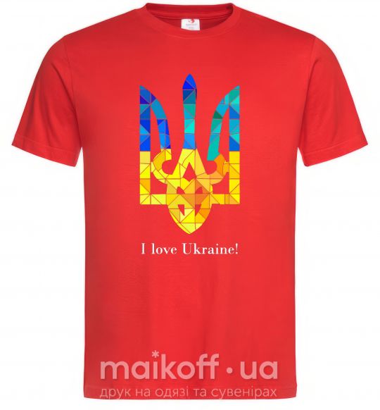 Чоловіча футболка Я люблю Україну Червоний фото