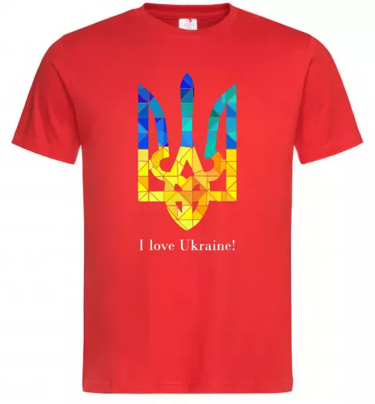 Мужская футболка Я люблю Україну Красный фото