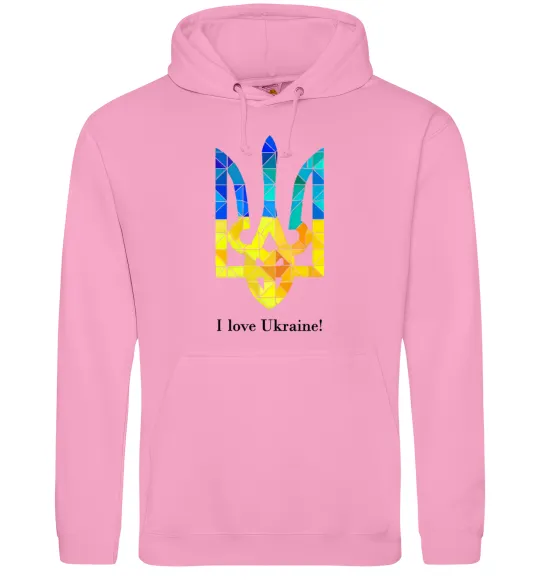 Чоловіча толстовка (худі) Я люблю Україну Рожевий фото