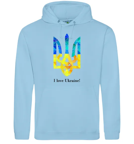 Жіноча толстовка (худі) Я люблю Україну Блакитний фото