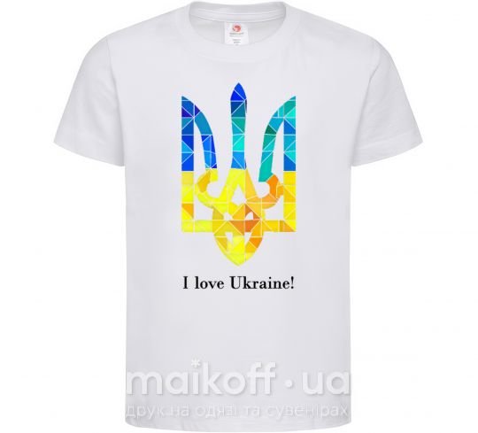 Дитяча футболка Я люблю Україну Білий фото