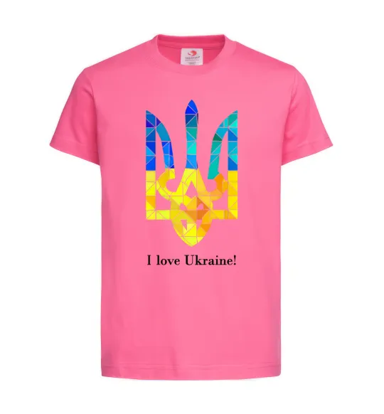 Детская футболка Я люблю Україну Ярко-розовый фото