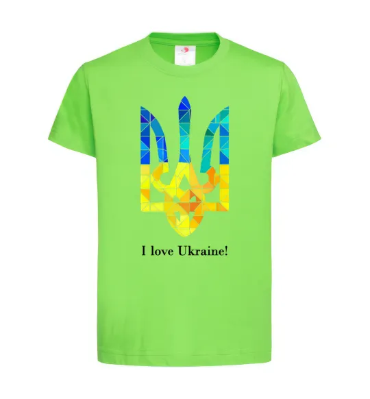 Детская футболка Я люблю Україну Лаймовый фото