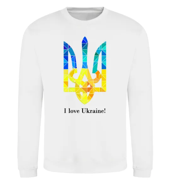 Світшот Я люблю Україну Білий фото