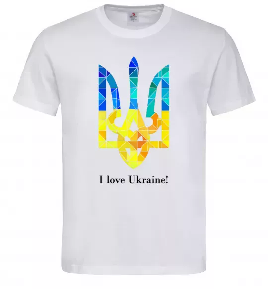 Мужская футболка Я люблю Україну Белый фото