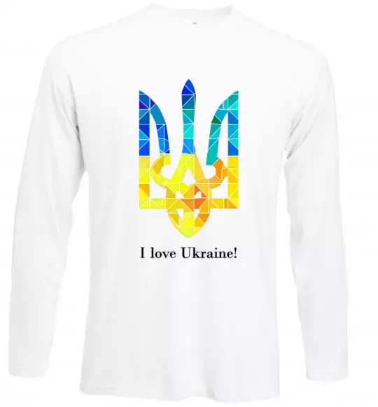Лонгслив Я люблю Україну Белый фото